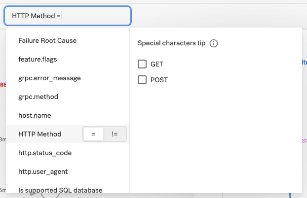 Tags filter dropdown available in various Splunk APM pages